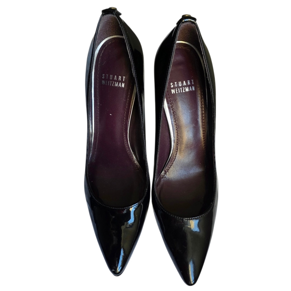 Stuart Weitzman Stuart Pumps Black Patent Leather Heels Size 7 M